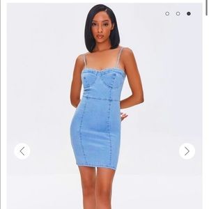 Denim sweetheart mini dress